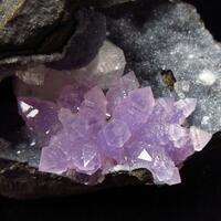 Amethyst With Chabazite On Chalcedony In Geode