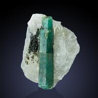 Emerald On Quartz & Molybdenite