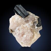 Schorl On Rose Quartz