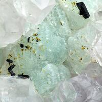 Babingtonite Prehnite On Rock Crystal