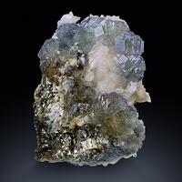 Fluorite & Calcite On Pyrite & Quartz
