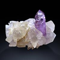 Amethyst On Calcite