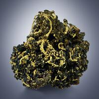 Native Gold On Limonite With Cacoxenite