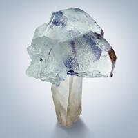 Fluorite On Rock Crystal