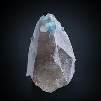 Aquamarine On Smoky Quartz