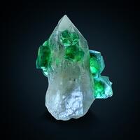 Fluorite On Rock Crystal