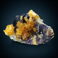 Baryte On Fluorite Quartz & Chalcopyrite