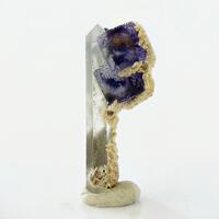 Fluorite Siderite On Rock Crystal