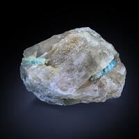 Beryl Var Aquamarine In Quartz