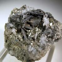 Meneghinite With Pyrite & Quartz