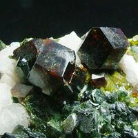 Andradite With Diopside Clinochlore & Calcite