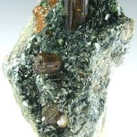 Vesuvianite On Garnet & Mica