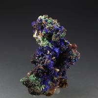 Azurite Psm Gypsum On Limonite Psm Calcite