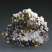 Chalcopyrite On Quartz Sphalerite & Dolomite