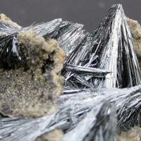 Stibnite With Jamesonite & Calcite