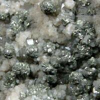 Pyrite On Calcite & Quartz