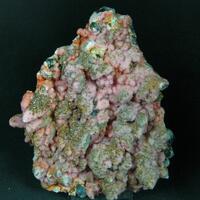 Rhodochrosite With Pyrite On Quartz
