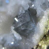 Calcite Quartz & Chalcopyrite On Fluorite