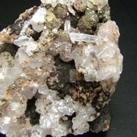 Calcite Pyrite & Sturtite On Rhodochrosite