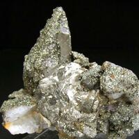 Marcasite On Calcite & Pyrite