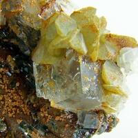 Fluorite & Calcite On Siderite