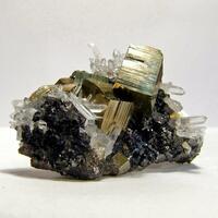 Pyrite & Quartz On Sphalerite