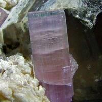 Elbaite On Smoky Quartz