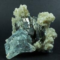 Fluorite On Wolframite & Muscovite
