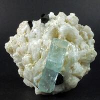 Aquamarine & Schorl On Albite