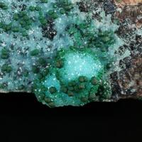 Malachite On Quartz On Chrysocolla