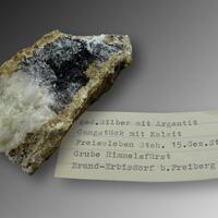 Native Silver & Argentite On Calcite