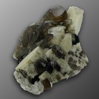 Smoky Quartz & Albite On Microcline