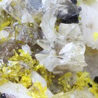 Haiweeite Fluorite Uranophane & Calcite