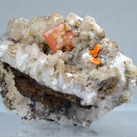 Wulfenite On Calcite