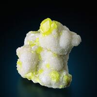 Native Sulphur With Aragonite & Calcite