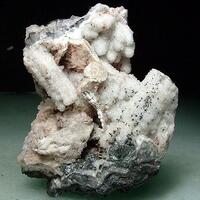 Hydrocerussite & Calcite With Pyrolusite