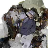 Galena Sphalerite & Pyrite With Calcite & Quartz