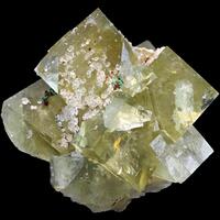 Fluorite With Quartz & Malachite