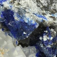 Linarite On Galena With Fluorite