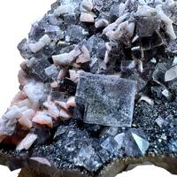 Fluorite With Dolomite & Quartz On Specularite