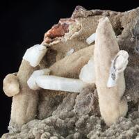 Stilbite With Calcite On Basalt