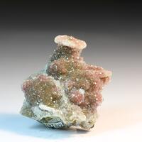 Apophyllite On Calcite With Quartz