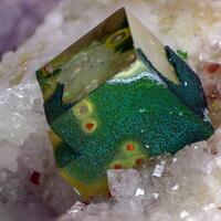 Cornwallite On Fluorite