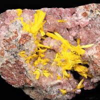 Uranophane Alpha On Cobaltoan Calcite