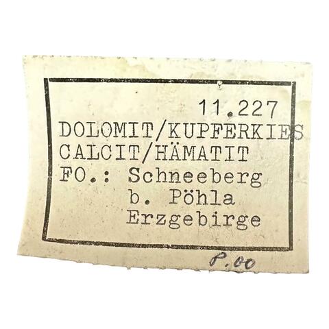 Label Images - only: Dolomite Chalcopyrite & Calcite
