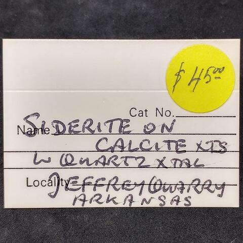 Label Images - only: Siderite On Calcite With Quartz