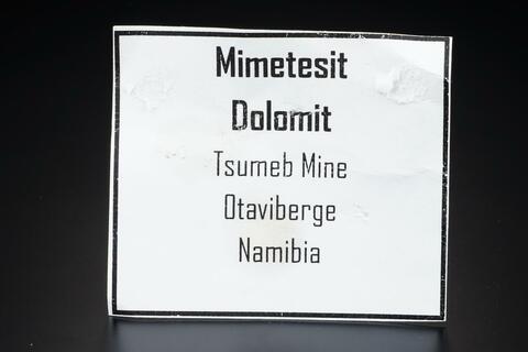 Label Images - only: Mimetite & Dolomite
