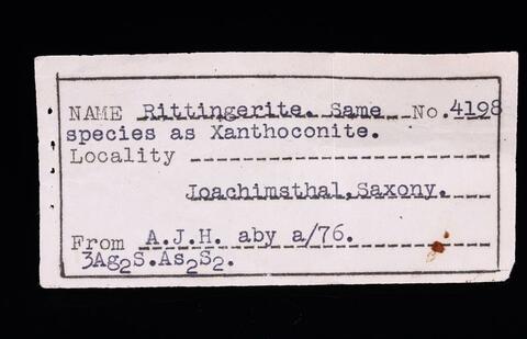 Label Images - only: Xanthoconite & Proustite