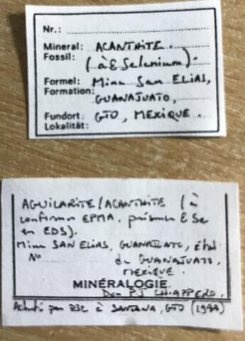 Label Images - only: Aguilarite & Acanthite