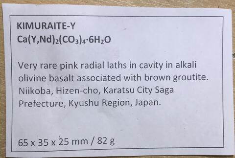 Label Images - only: Kimuraite-(Y)